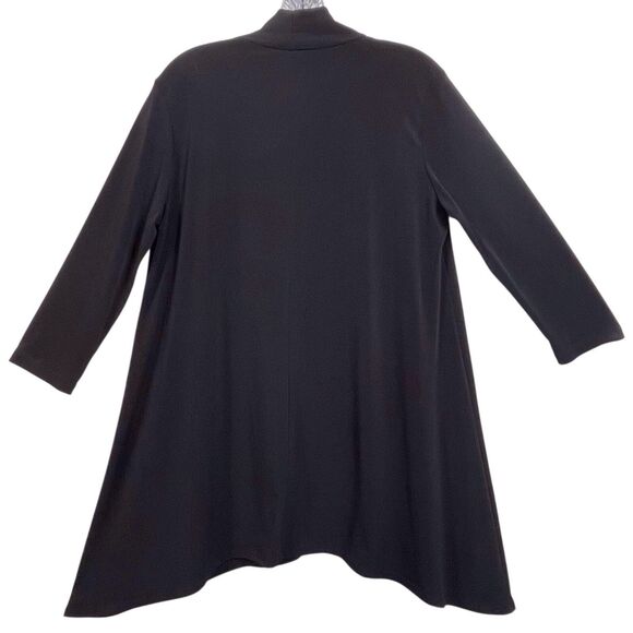 NWT Clara Sunwoo Choker V-Neckline Tunic Size Medium 3/4 Sleeve Black Lagenlook - Picture 15 of 16